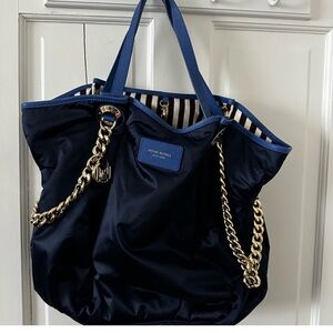 Henri Bendel Limited Edition Nylon Tote Bag - Gold-Tone Strap Rare Designer